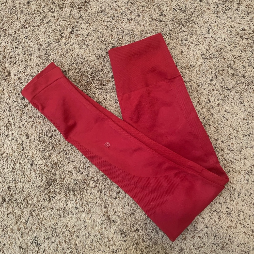 Red Lululemon Athletica Leggings